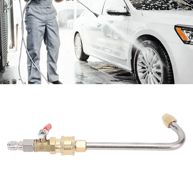 Metal Power Washer Gutter Cleaner Wand with Ball Valve 1 4 Inch Connector Curved Pressure Washer Extension Wand for Most Pressure Washer Sprayer and Spray Nozzles