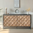 thumbnail image 3 of Armoires de Rangement, Armoire en Bois Rustique à 4 Portes avec Motif Géométrique – Solution de Rangement Moderne pour Tout Espace, 3 of 8