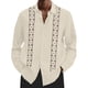 thumbnail image 1 of Camisas Para Hombre Talla Extra Camisa de hombre con estampado de botones de solapa de primavera y verano. (Khaki, XL), 1 of 5