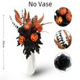 thumbnail image 3 of XINGXIANG 55cm Yellow Pumpkin & Feather Arrangement - Halloween Flowers with Black Roses and Leaves, Dramatic Fall Centerpiece for Large Spaces,Halloween Floral Picks Decorations, 3 of 5