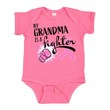

Inktastic My Grandma is a Fighter- Breast Cancer Awareness Gift Baby Boy or Baby Girl Bodysuit