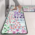 thumbnail image 2 of Kitchen Rugs Sets Of 2,Pioneer Flower Floral Print Pattern Anti Fatigue Kitchen Mat Rugs Non Slip Washable,Decorative Kitchen Floor Mats for Kitchen,Sink,Laundry,17"x47"+17"x47", 2 of 5