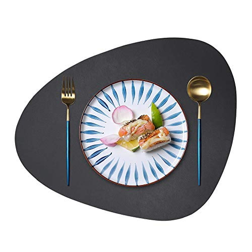 Jtx Placemats Set Of 2 Round Leather For Dinner Table Mats Heat Resistant Non Slip Washable Insulation Coffee Kitchen Place Nordic Style Grey Large Com Jtx Placemats Set Of 2 Round Leather, Small Placemats For Round Tables