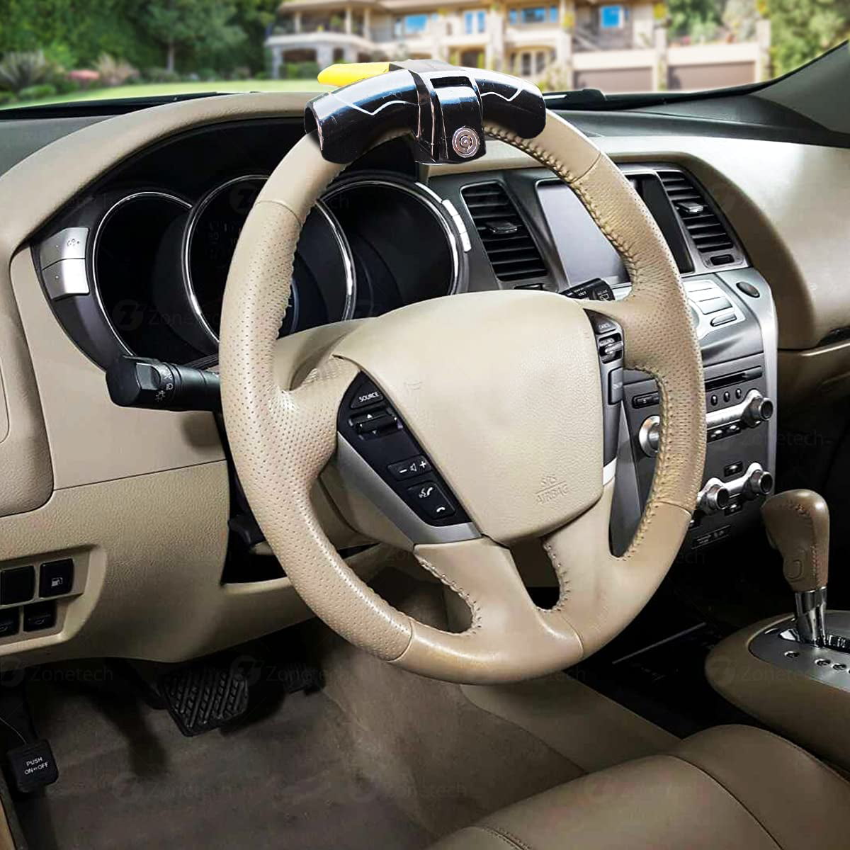 Zone Tech Car Steering Wheel Lock - Premium Quality Strong Durable Heavy  Duty Anti-theft Universal Rotary Steering Wheel Lock : Target