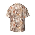 thumbnail image 4 of Balery Woodland Animals in Neutral Tones Men's Casual Button Down Shirt Short Sleeve Textured Summer Cuban Beach Shirts-Large, 4 of 7