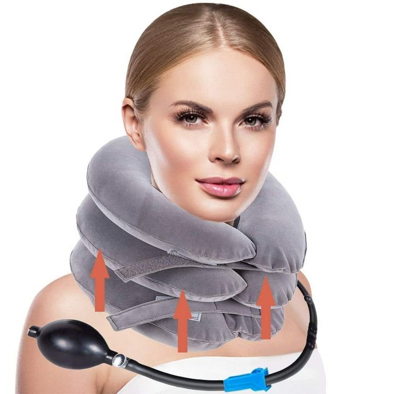 Cervical Neck Traction Device for Neck Pain Relief, Adjustable Inflatable  Neck Stretcher Neck Brace, Neck Traction Pillow for Use Neck Decompression