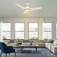 thumbnail image 5 of Smaair 52" White/Wood Smart Ceiling Fan with Remote and Dim Light, 3 Blade, 5 of 6
