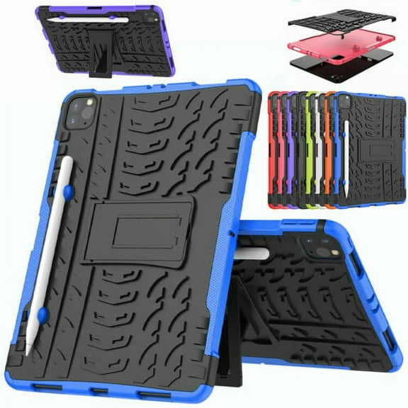 EpicGadget iPad Pro 11 Case 2021 with Pencil Holder - Slim Heavy Duty Shockproof Rugged Protective Cover with Kickstand Case for Apple 11-inch iPad Pro (3rd Generation, 2021 Release) (Black/Blue)
