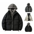 thumbnail image 3 of CHEEREAM Men's Hooded Winter Coat Warm Puffer Jacket Thicken Cotton Coat with Hood for Men Plus Size Windproof Outwear Khaki XL, 3 of 3