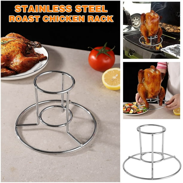 Japceit Stainless Steel Barbecue Chicken Rack, Outdoor Camping Chicken ...