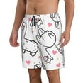 thumbnail image 2 of Disketp Men'S Swim Trunks Hawaiian Breathable Surf Beach Swimsuits Mesh Lining Beach Shorts With Pockets-Alpacas And Hearts, 2 of 9