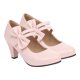 thumbnail image 3 of BRIGHTFUFU 1 par de zapatos de tacón alto con lazo para mujer, zapatos individuales de tacón grueso con boca ligera, 3 of 8
