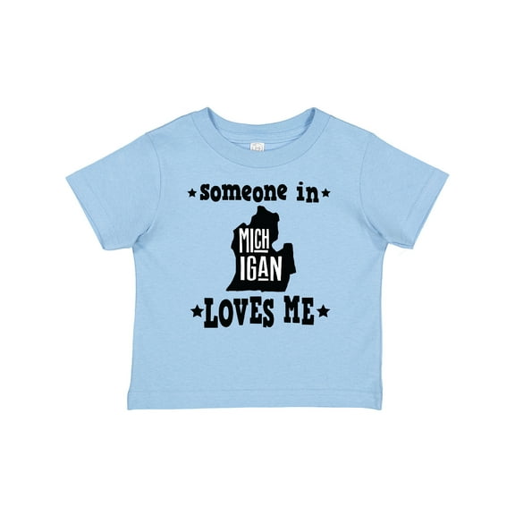 Inktastic Michigan Travel Gift Someone Loves Me Boys or Girls Baby T-Shirt