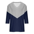 thumbnail image 5 of Jsaierl 3/4 Length Sleeve Tops for Women Casual V Neck Shirts Trendy Graphic Ladies Blouses Soft Holiday T-shirts Top S-4XL, 5 of 5