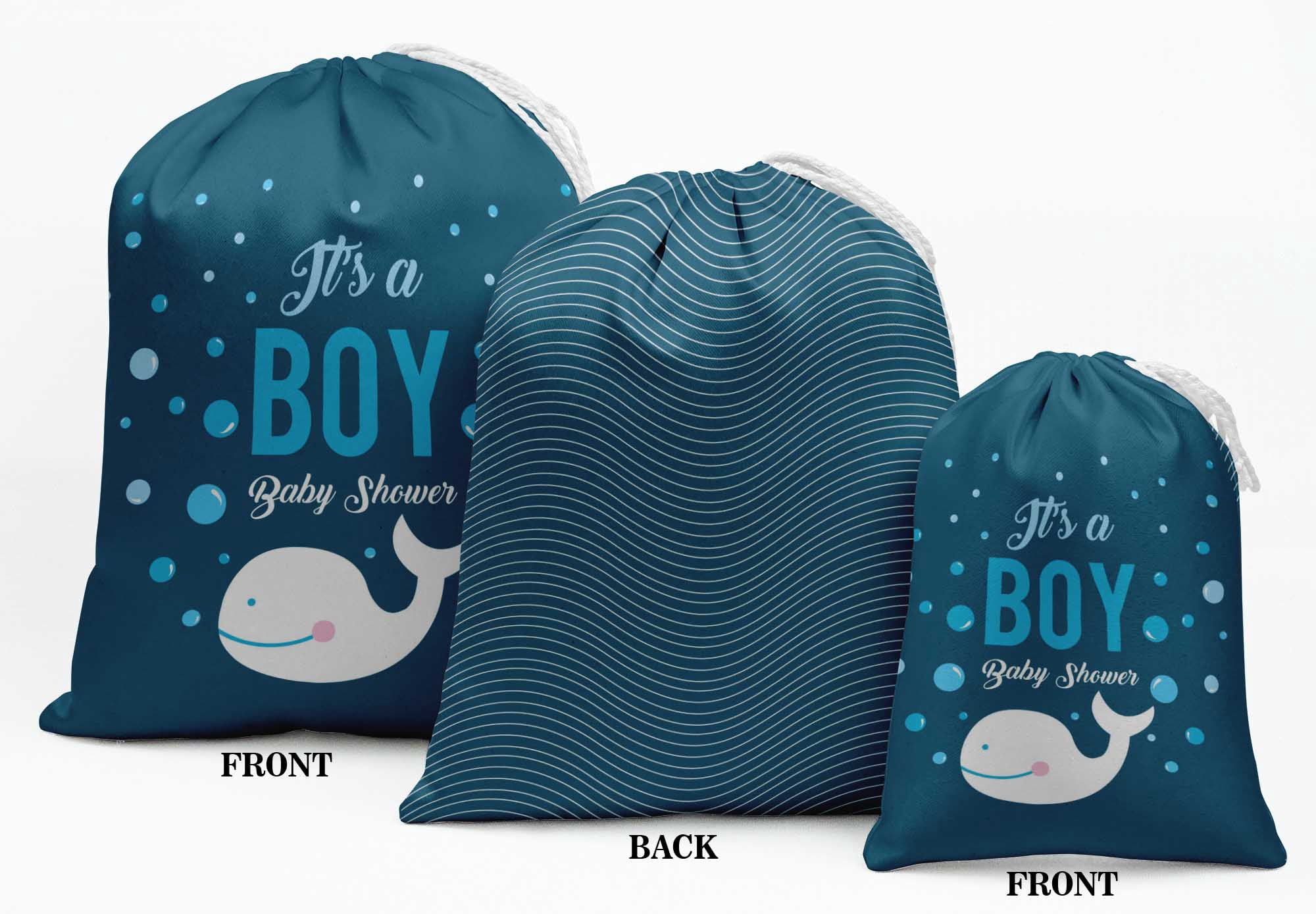 Darling Souvenir Blue Dolphin & It'S A Boy Baby Shower Party Supplies Favor Bags&nbsp;Drawstring Pouches&nbsp;15 Pieces