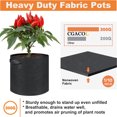 thumbnail image 5 of Grow Bags 5 Gallon 5 Pack Fabric Pots 300g Heavy Duty Thickened Nonwoven Plant Grow Bags with Handles for Vegetable Tomato Potato Fruits Flowers Garden Pots for Plants Indoor Outdoor(12" Dia x 10" H), 5 of 7