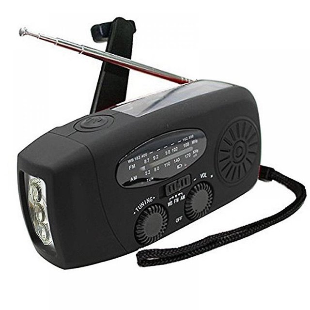 Radio de emergencia Radio solar con receptor de radio de manivela solar alimentado por banda Usb / manivela / wb (negro)_ kaili Sencillez