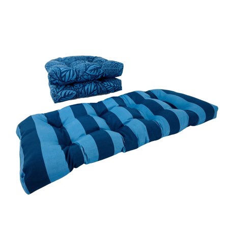 UPC: 0751379704487 | Pillow Perfect Outdoor Maven Preview Capri Blue 3 Piece Cushion Set