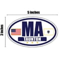 thumbnail image 3 of Flag of Massachusetts / American Flag Oval 3M Vinyl Bumper Sticker Decal | Navy & Gold Taunton, MA Sticker Vinyl Decal, 3 of 3