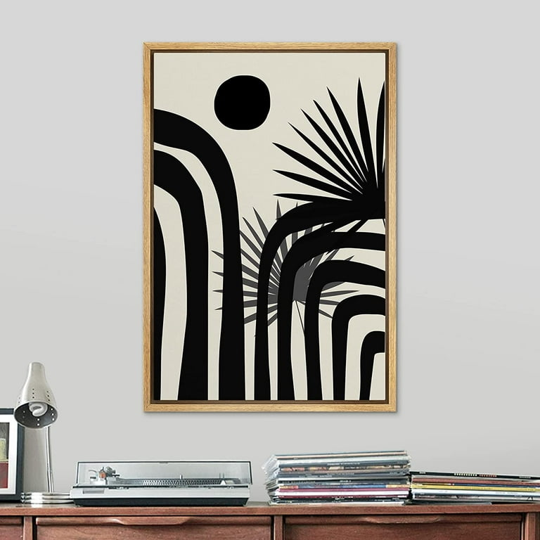 PixonSign Framed Canvas Print Wall Art Mid-Century Geometric
