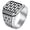 Silver, variant on Men's Stainless Steel Brick Pattern Rings Unique Block Geometric Top Band, Bold Industrial Statement Jewelry Gift for Daily Wear Black Size 11