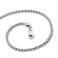 thumbnail image 2 of 14K Solid White Gold 2.45mm Round Box Link Chain Necklace, 2 of 5