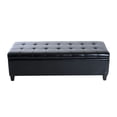 thumbnail image 3 of HomCom Large 51" Tufted Faux Leather Ottoman Storage Bench - Black, 3 of 7