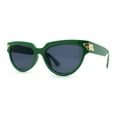 thumbnail image 2 of Womens Mod 20s Art Deco Cat Eye Horn Rim Plastic Sunglasses Green Black, 2 of 5