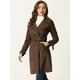 thumbnail image 3 of Gabardina para Mujer con Solapa Abrido de Gamuza Sintético con Doble Botonadura Café M, 3 of 5