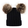 thumbnail image 6 of WMTBSRSW Women's Winter Hat Soft Knit Beanie with Faux Fur Pom Hat with Warm Fleece Lining Skull Cap for Women, 6 of 6