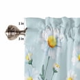 thumbnail image 5 of White Daisy Window Curtains Valance Set of 3 Country Farm White Floral Daisy Plant Light Blue Rod Pocket Small Kitchen Curtain, Soft Window Treatment for Bedroom Party Holiday Decor, 5 of 8