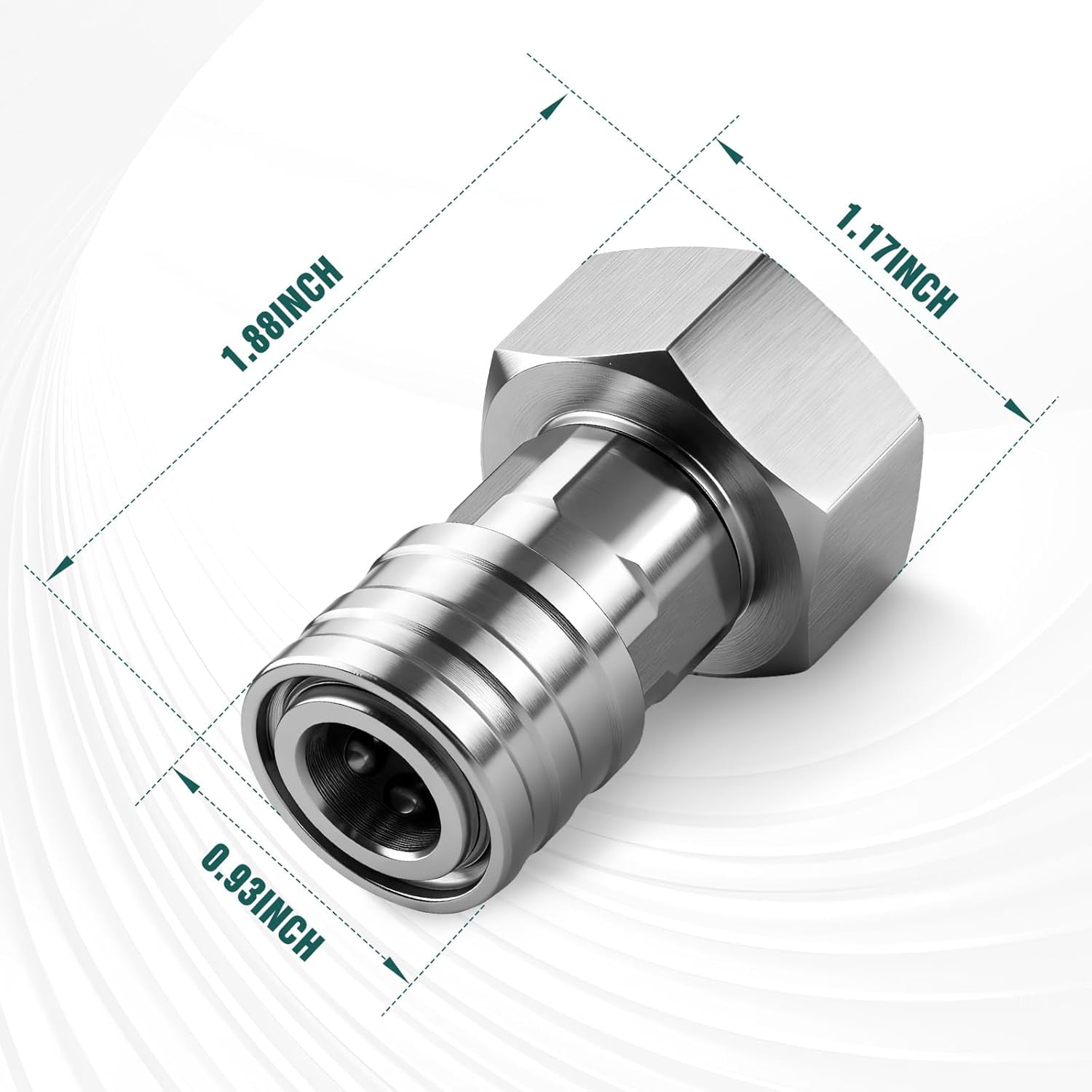 FRKSMD-Garden Hose to Pressure Washer Adapter, 3/4" GHT to 1/4" Quick Connect, Converter for Car Washing, Nozzle & Outdoor Cleaning (Stainless Steel, Stainless Steel 1pc)