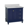 thumbnail image 3 of Bella 36" Bathroom Vanity with Royal Blue Cabinet and Carrara Marble Top, 3 of 5