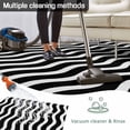 thumbnail image 5 of Black Moire Ombre Outdoor Rug 5x7 Ft - Reversible Patio Rug Outdoor Camping Rugs, Water Ripple Stripe Farmhouse Washable Indoor Outdoor Area Rugs, Non-Slip Outdoor Carpet Runner for Deck/Porch, 5 of 8