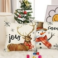 thumbnail image 5 of Christmas Deer Pillow Covers Joy Reindeer I Smell Snow Snowflake Throw Pillow Cover 18x18 Inch Winter Holiday Cushion Case Decoration for Sofa Couch, 5 of 6