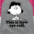 thumbnail image 3 of Peanuts - Lucy This Is How Eye Roll - Toddler & Youth Girls Raglan Graphic T-Shirt, 3 of 5
