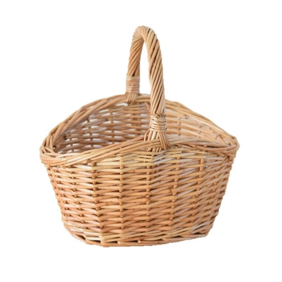 Clearance Sale! Wickerwork Rattan Fruit Woven Storage Vegetable Picnic Eggs Portable Flower Home Textile Storage Practical Home Decor 9.8"