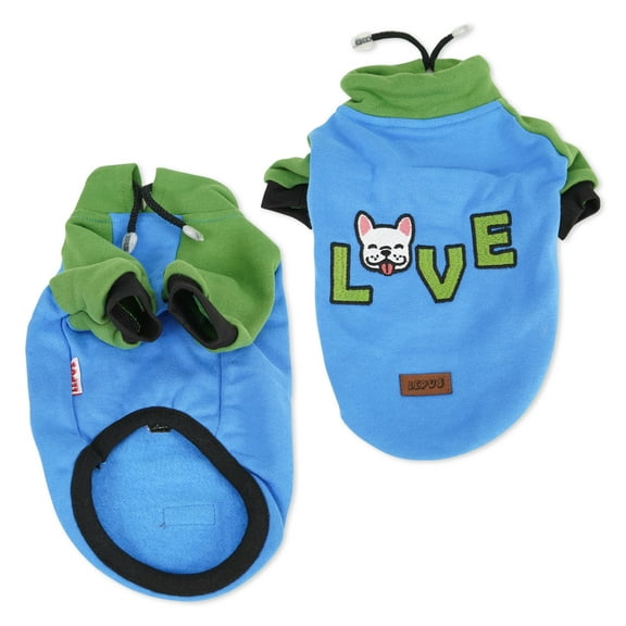 SussexHome Pets Small Dog Sweater for Small Dogs - Cute Dog Clothes Washable Dog Jacket - High Collar Full Coverage Dog Winter Coat - Blue