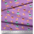 thumbnail image 2 of Soimoi Georgette Viscose Fabric Cake Slice & Coffee Beverages Print Fabric by The Yard 42 Inch Wide, 2 of 4