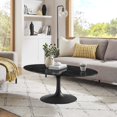 thumbnail image 7 of Modway Lippa Round 48" Artificial Marble Mid-Century Modern Coffee Table in Black Black, 7 of 7