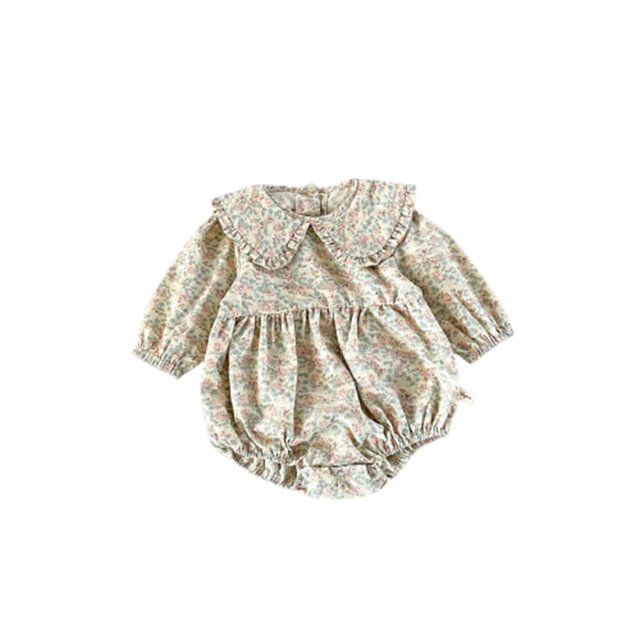 Body De Bebé Canastilla Onesies Para Niño Pequeño Coreano Envuelto Pedo Ropa Primavera Floral Prendas De Vestir Western Dot Muñeca Cuello Multicolor Odeerbi LM103-7936