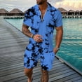 thumbnail image 2 of HBFAGFB Sweat Suits for Men 2 Piece Gradient Quarter Zip Pullover Men Tops Trendy Shorts Blue Size L, 2 of 4