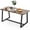 Coffee, variant on Costway 63" Large Dining Table for 4-6 People with Wavy Edge Heavy-duty Metal Frame Coffee