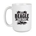 thumbnail image 1 of Best Beagle Dad Ever feat. Dog White Ceramic Coffee & Tea Mug Cup (15oz), 1 of 6