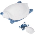 thumbnail image 1 of Turtle Ceramic Jewelry Dish Tray Ocean Style Porcelain Storage Jar with Lid Ring Earring Holder Storage Containers for Jewelry Rings Necklaces Earring White and Blue, 1 of 6