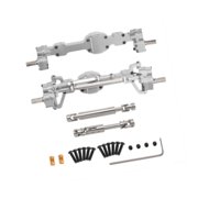 Dualoai Front and Rear Axle Set Complete Axle Set for C8815 1:10 Scale Vehicles Silver