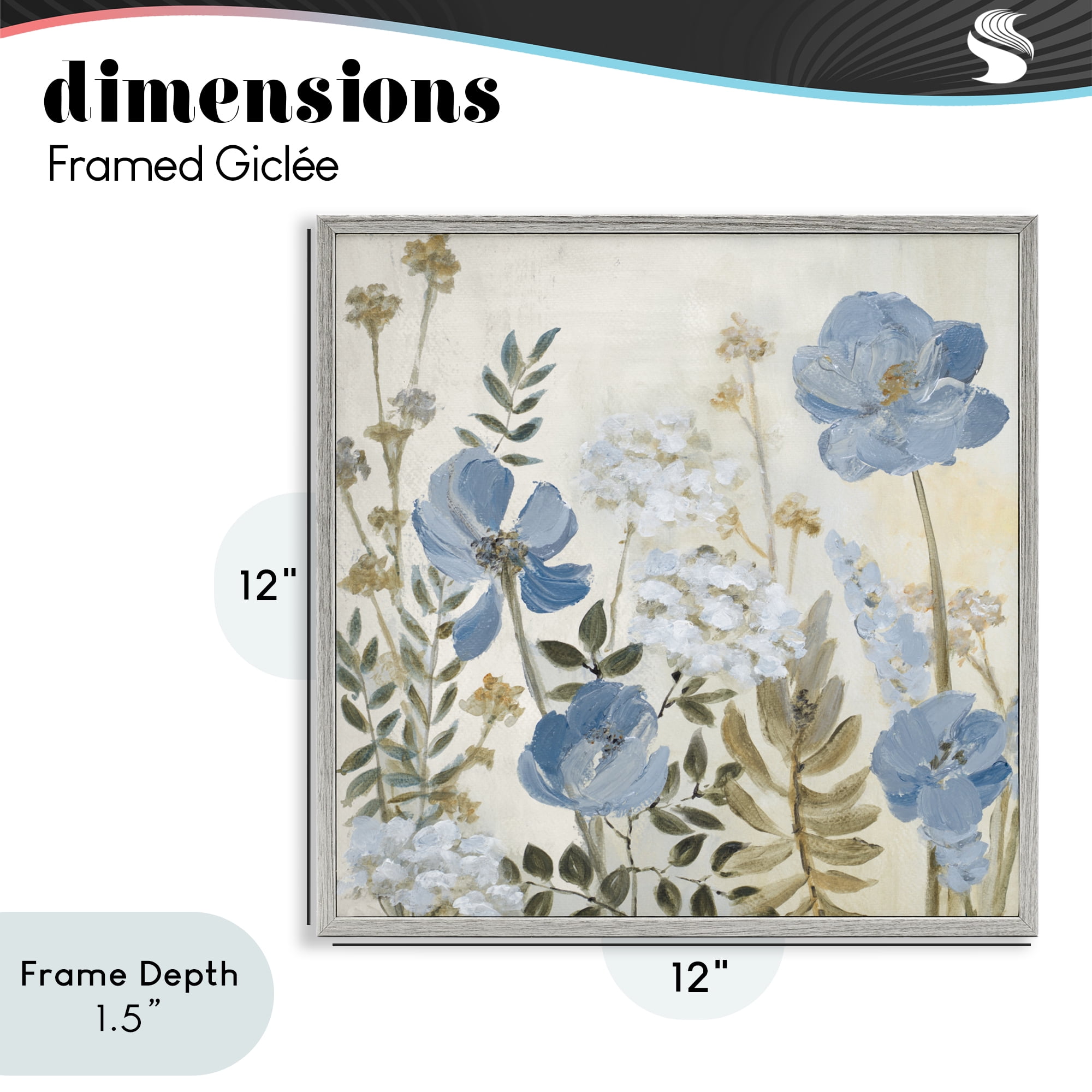 Stupell Industries Peaceful Blue Iris Garden Gray Framed Giclee Art, design by Lanie Loreth