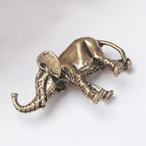 OFFIGAM 2Pcs Vintage Copper Elephant Figurines for Home Decor, Indoor Decorative Statues, Unique Animal Collectibles