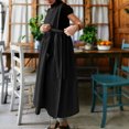 thumbnail image 7 of ClodeEU Women's Sleeveless Round Neck Linen Blend Maxi Dress with Pockets, Casual Loose A-Line Long Dress Black,Women's Plus L, 7 of 7