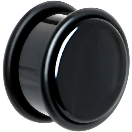 Black Acrylic Plug - Body Candy Black Acrylic Straight Plug (1 Piece) 3/4